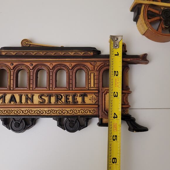 Vintage 70's HOMCO Train Wagon Streetcar Wall Plaques Western Wall Decor Set 3 - Picture 16 of 16